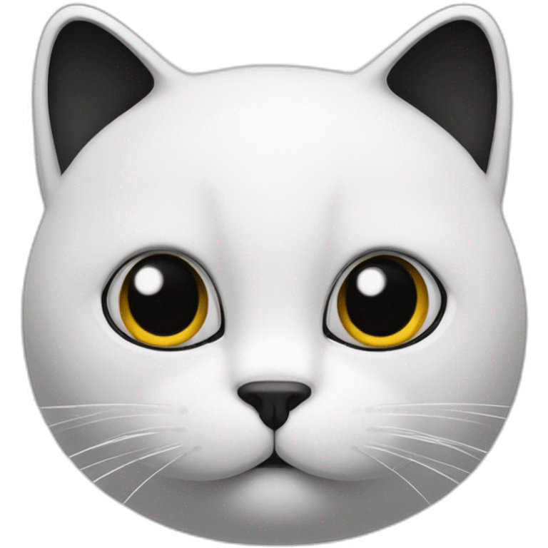 Gros chat blanc et noir emoji