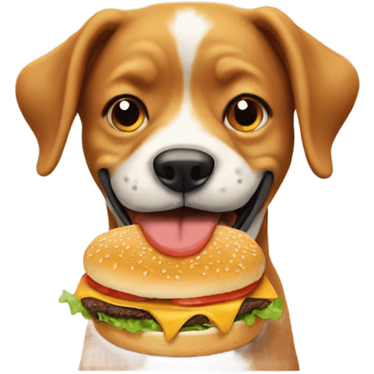 Dog eating hamburger  emoji