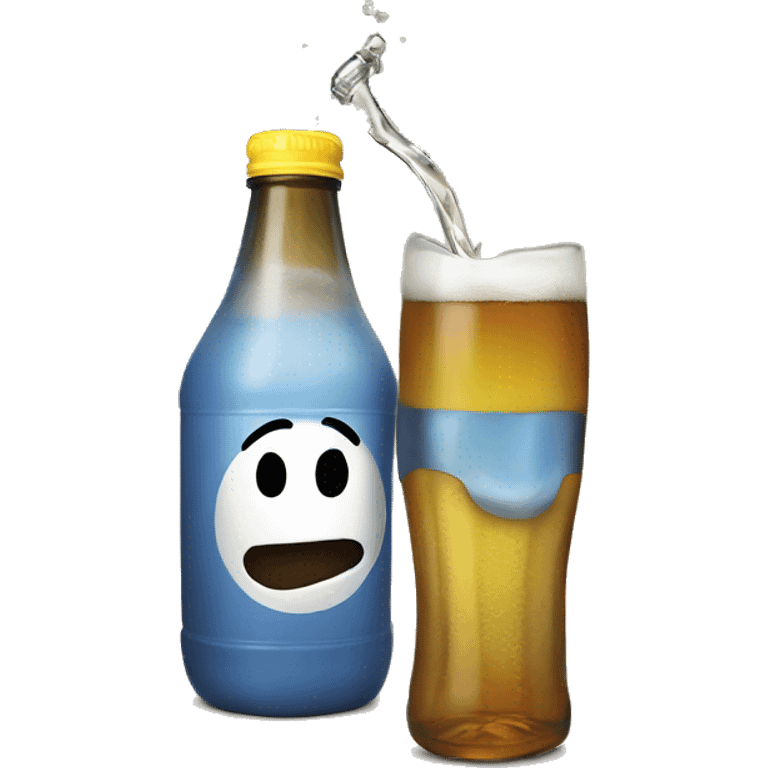 emoji smiley drinking from a bottle  emoji