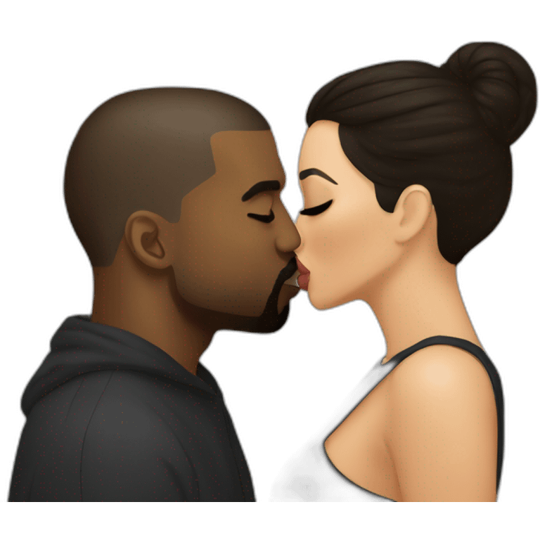 kanye west kissing kim kardashian emoji