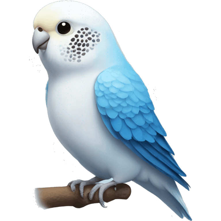 A budgie that is white and blue emoji