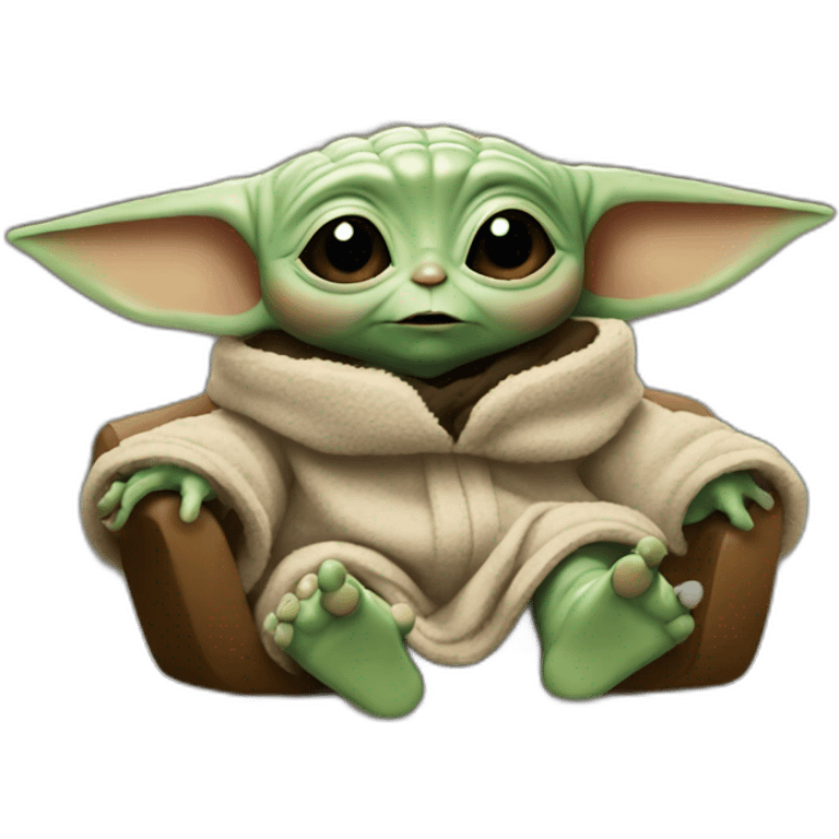 BABY YODA WATCHING TV emoji