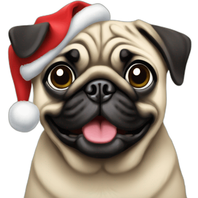 Pug christmas emoji