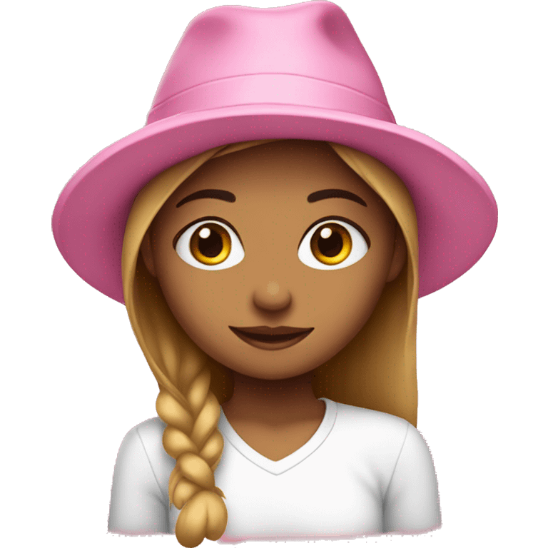 Cute girl in a pink hat emoji