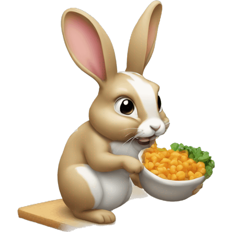 Rabbit eating food emoji