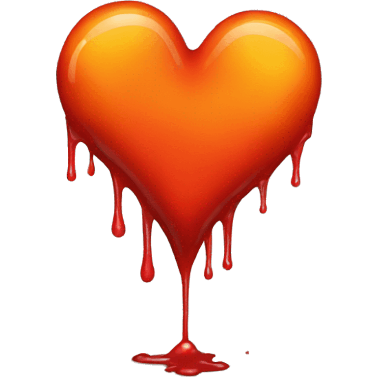 bleeding red heart glowing red-orange emoji