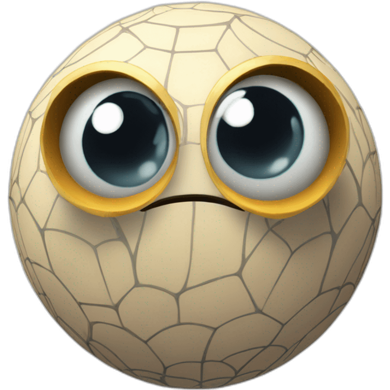 3d sphere with a cartoon Spider skin texture with big childish eyes emoji