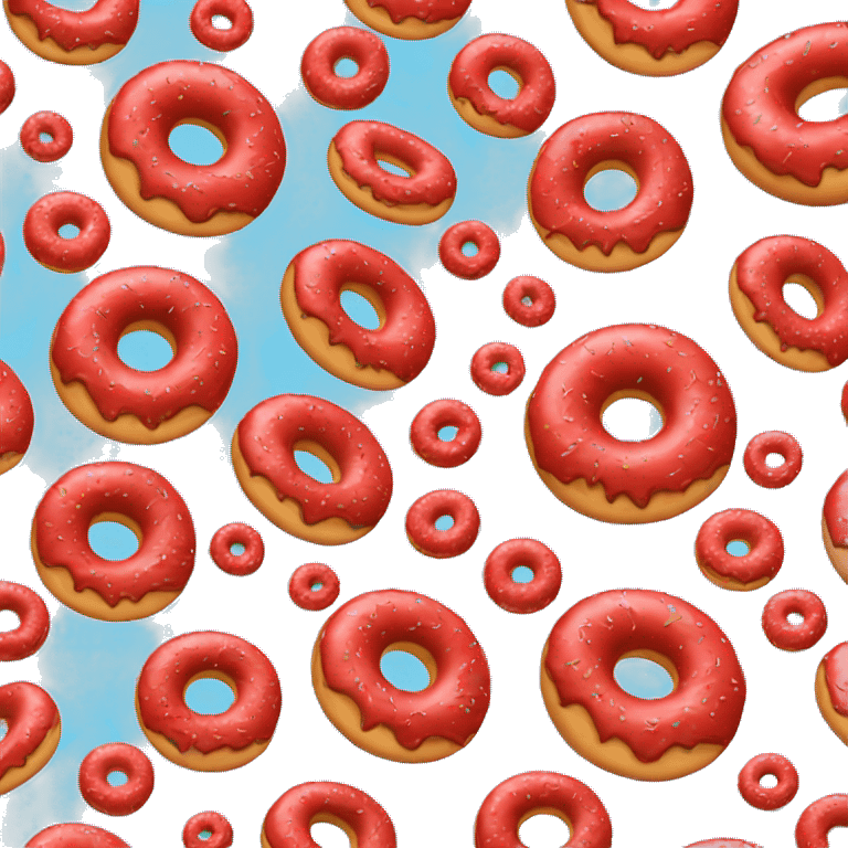 A red donut emoji