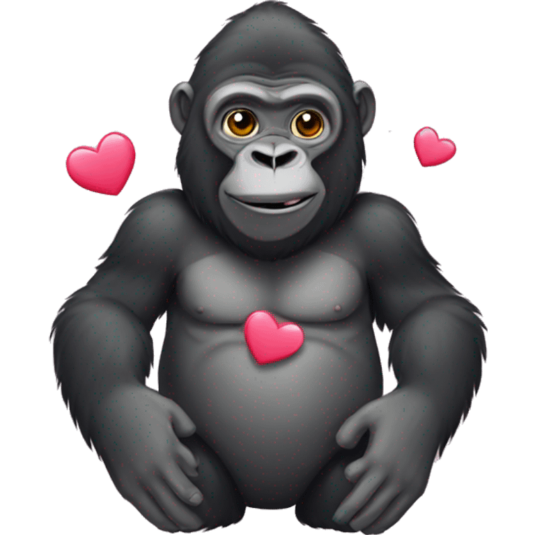 Gorilla with hearts emoji