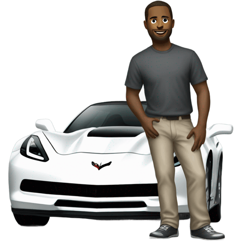 White man standing on corvette emoji