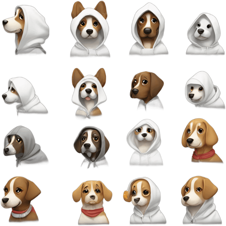 dogs wearing hoodies emoji