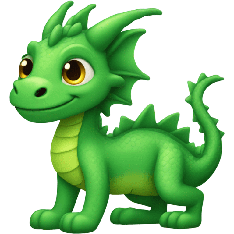 Cute fuzzy green dragon emoji