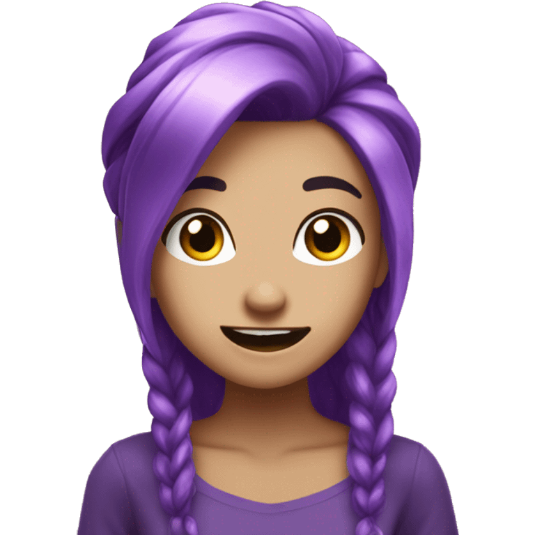 one amethyst jewel purple crystal hair girl excited happy alert awake emoji