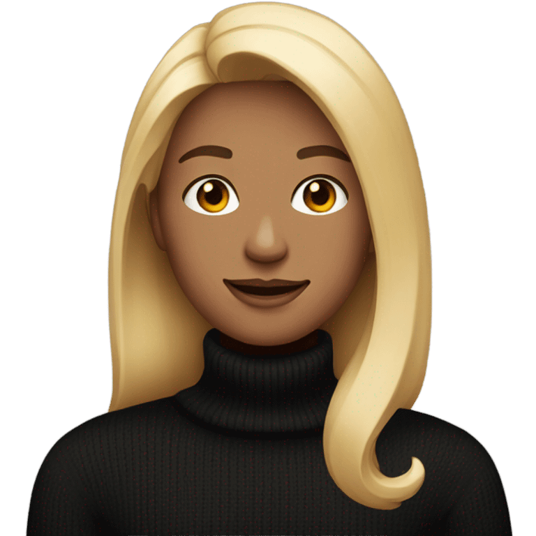 black rollneck emoji