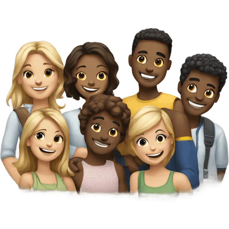 smiling group of friends emoji