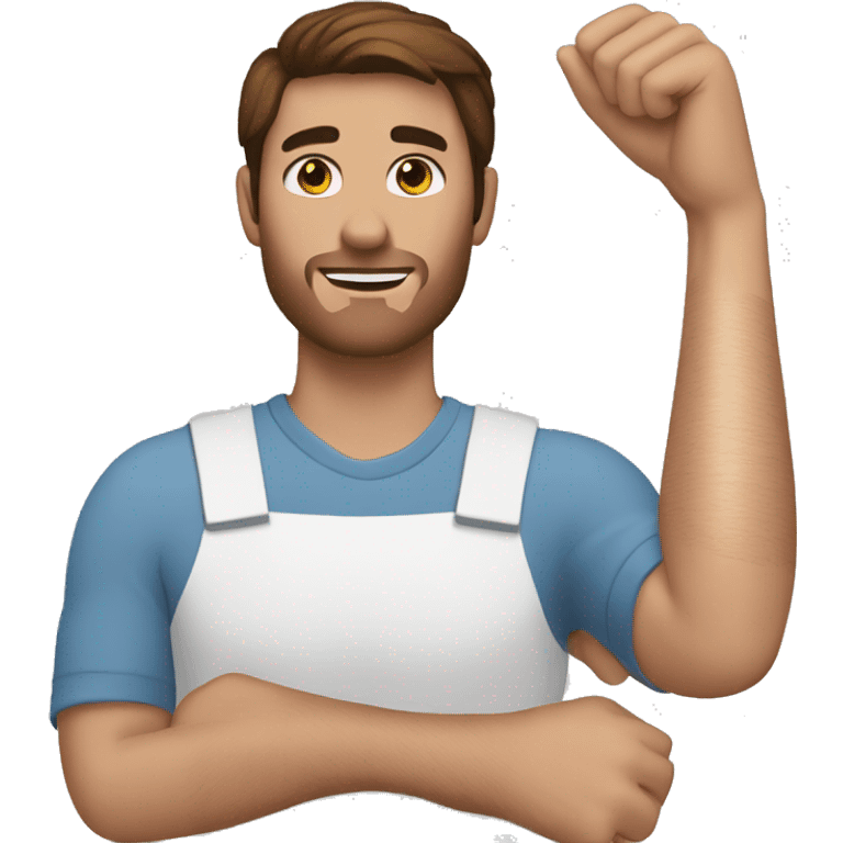 Brown hair man with cast on arm emoji