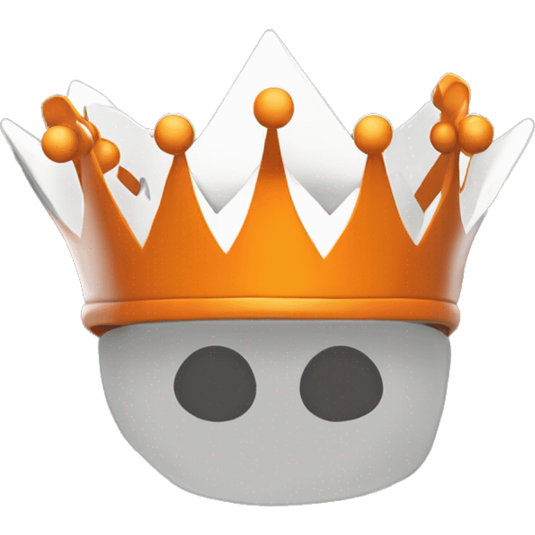 A crown, orange on the upside and white on the downside, in addition to a word seeker alliance emoji