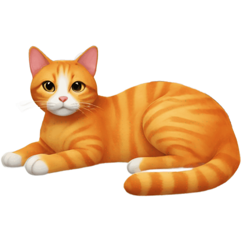 Orange cat sitting on bed emoji