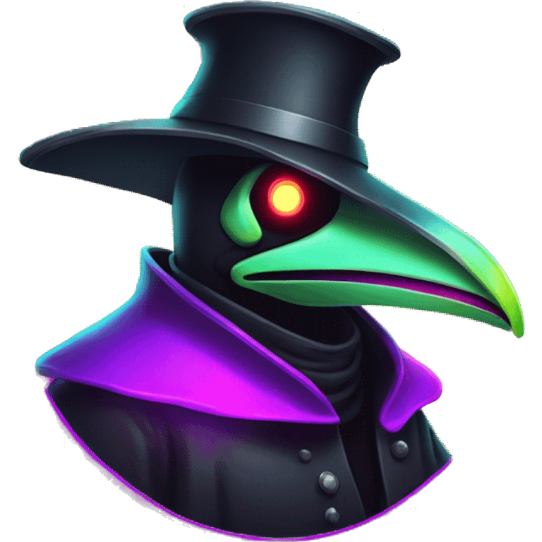 plague doctor with neon highlights emoji