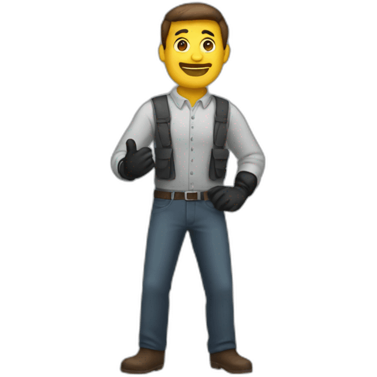 man wearing gloves full body emoji