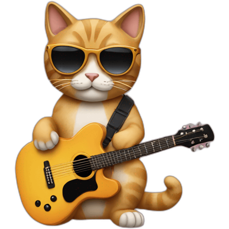 cat with sunglasses and guitar emoji