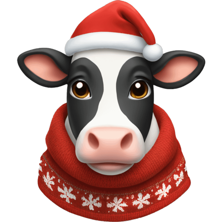 Cute Cow wearing Christmas Sweater  emoji