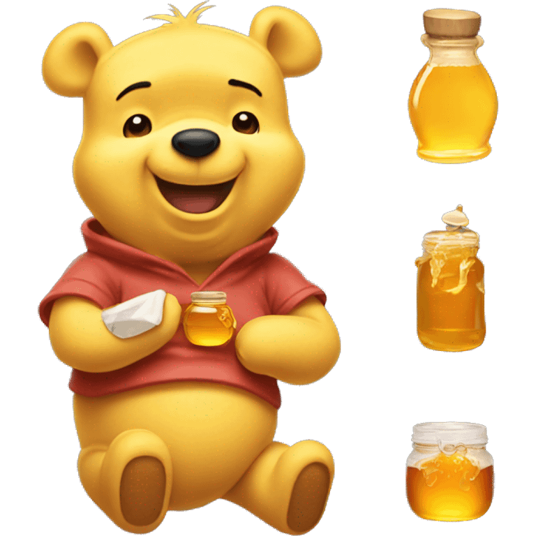 Winnie the Pooh with honey emoji