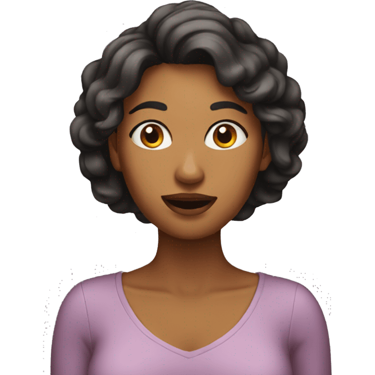 woman with voices inside her head emoji