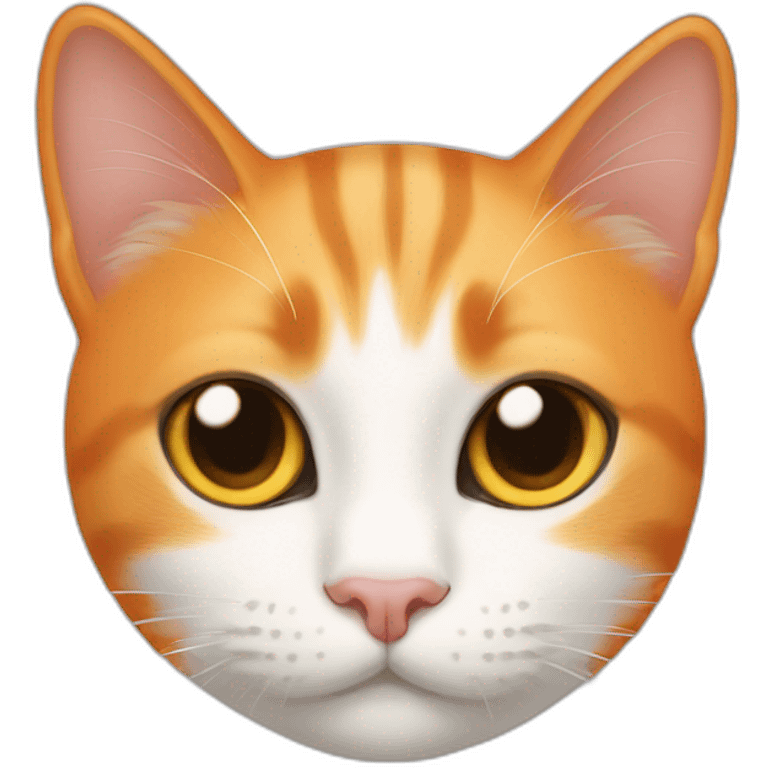 an orange and withe cat (an orange mark that looks like eyebrows) cat emoji