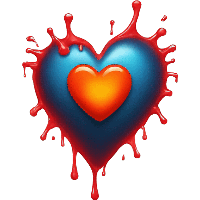 bleeding red heart glowing red-orange emoji