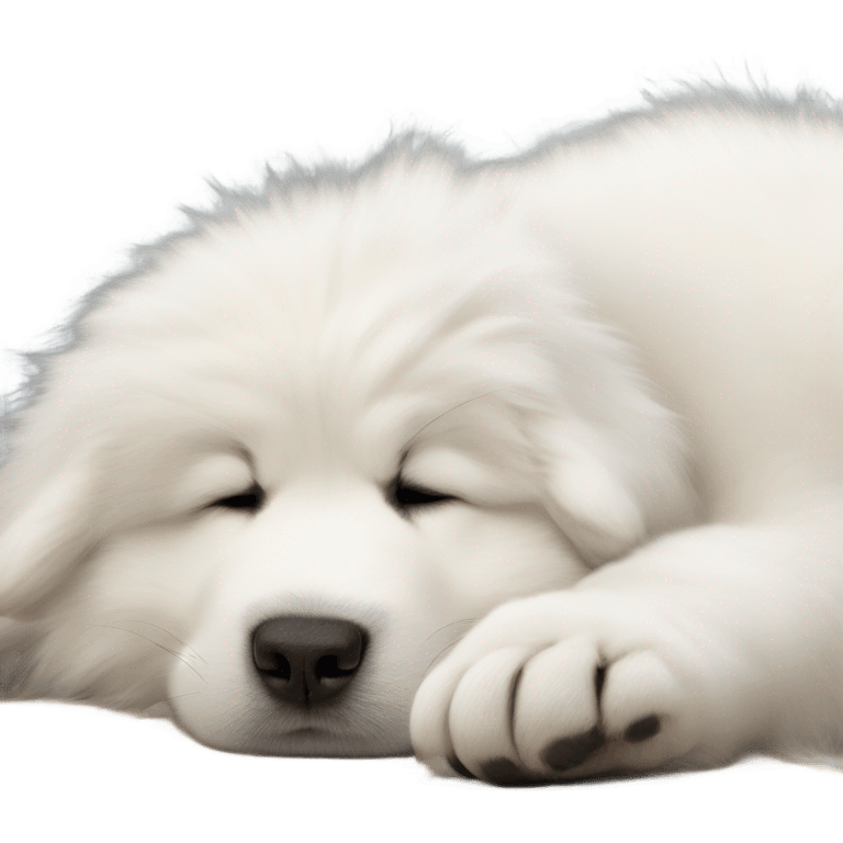 Great Pyrenees puppy laying on back emoji