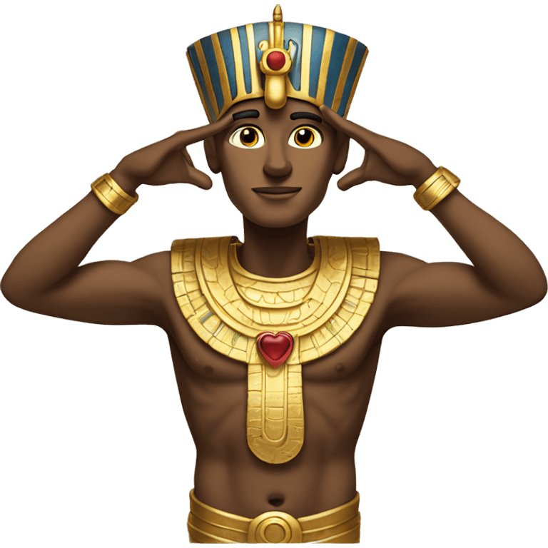 pharaoh making a heart with his hands emoji