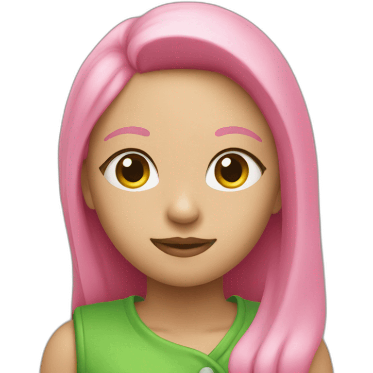 pink and green emoji