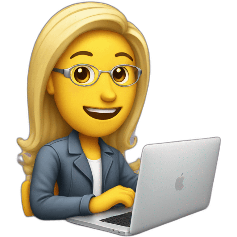 a writing blogger-with-macbook emoji