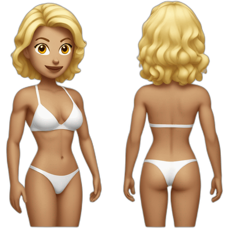 Muscular white woman bikini emoji