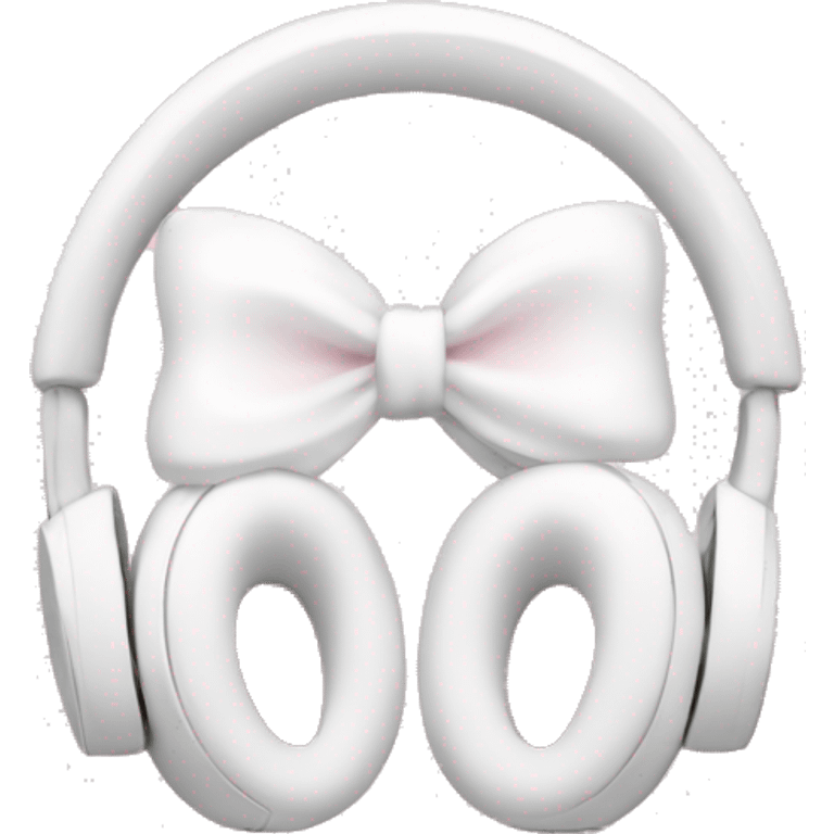 White headphones with pastel pink bows emoji