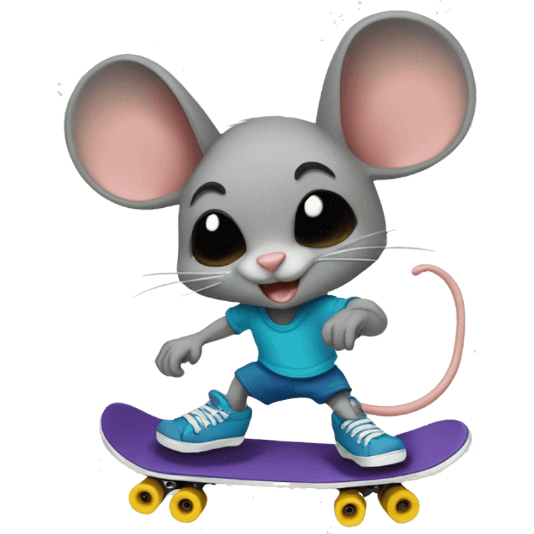 Skating mouse cool emoji