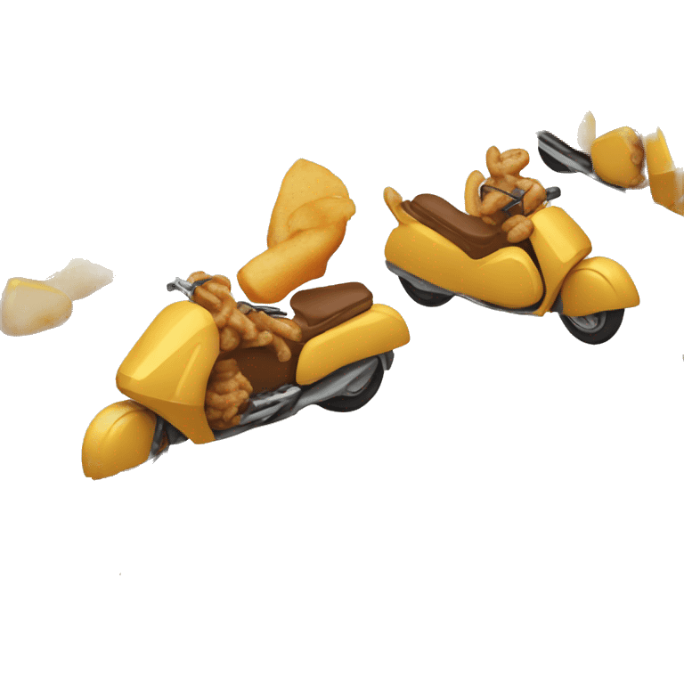 Poutine sur une moto emoji