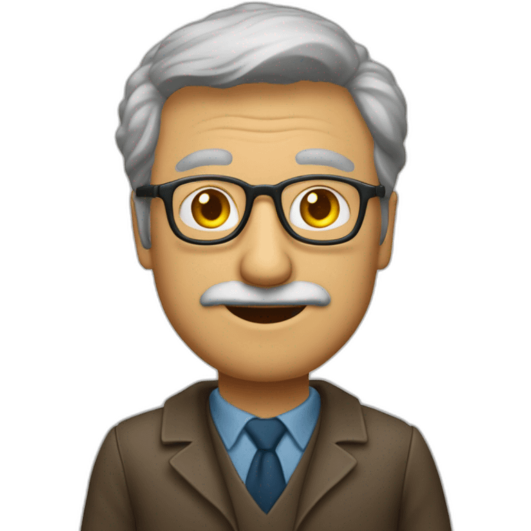 hombre profesor castaño gafas mediana edad emoji