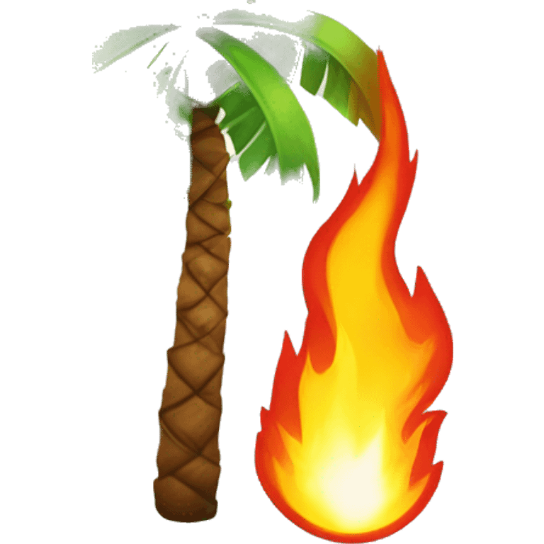 palm tree with fire  emoji