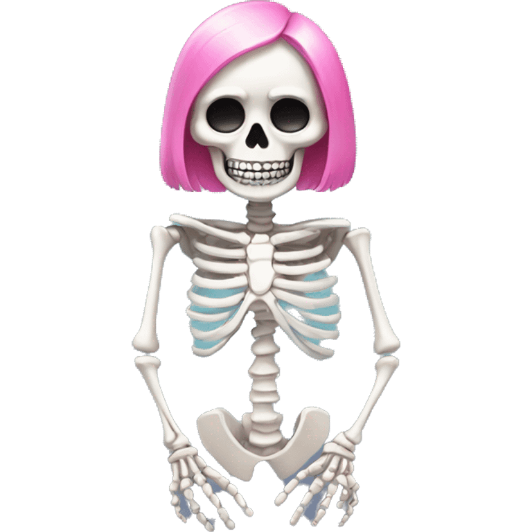 Cute skeleton with pink nails  emoji