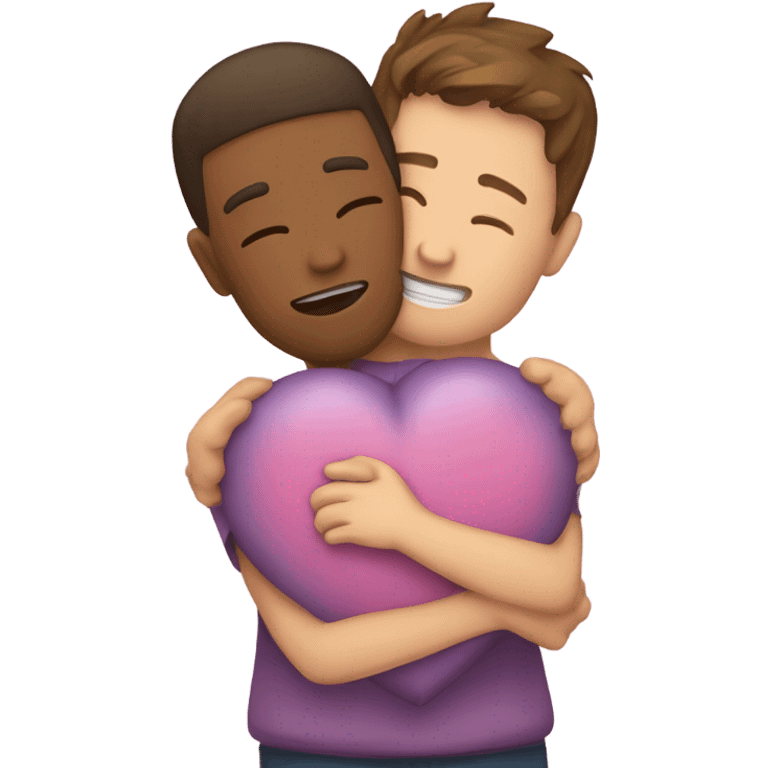 A heart close to heart of person when they hug emoji