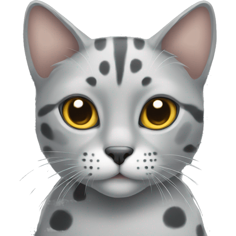 grey cat with spots emoji