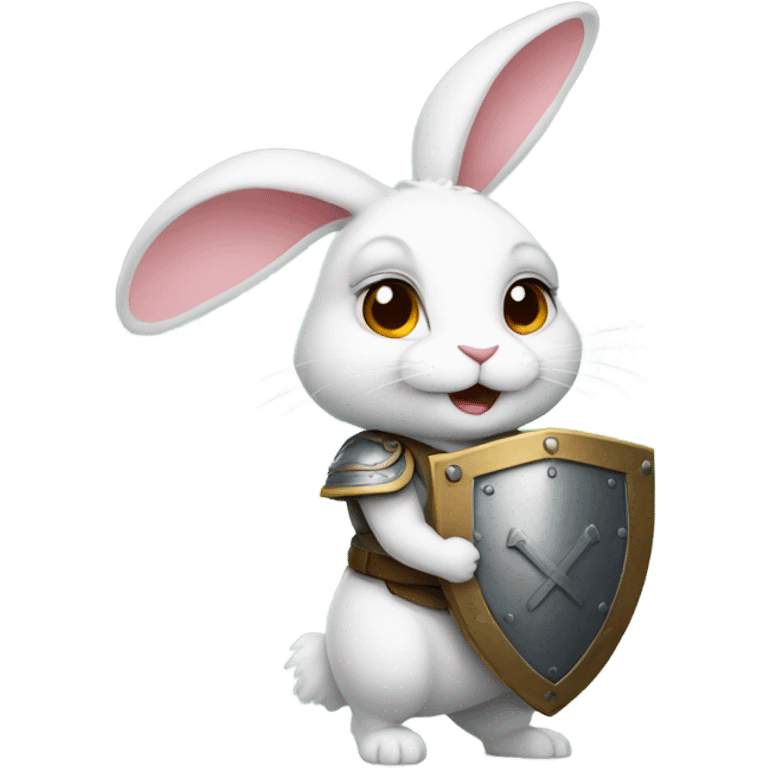 Female bunny holding a shield  emoji