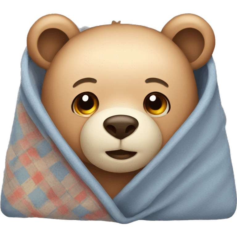 bear cozy in blanket emoji