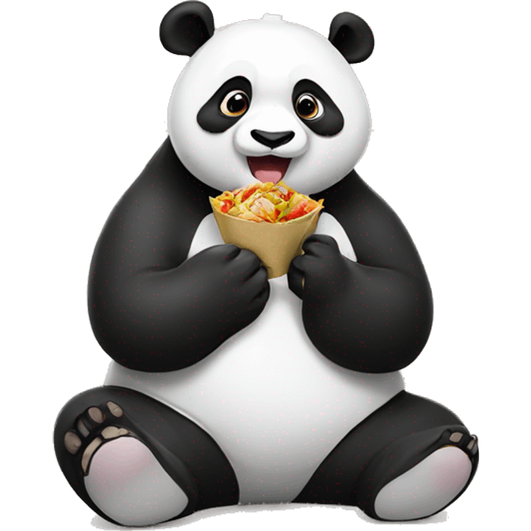 A panda eating chinese food  emoji