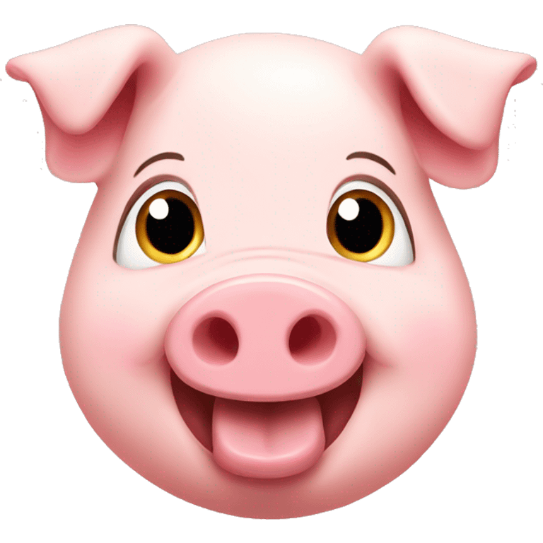 a happy pig cute emoji