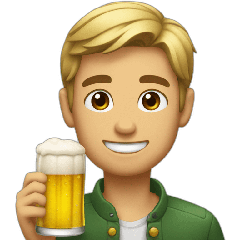 Joven tomando cerveza  emoji