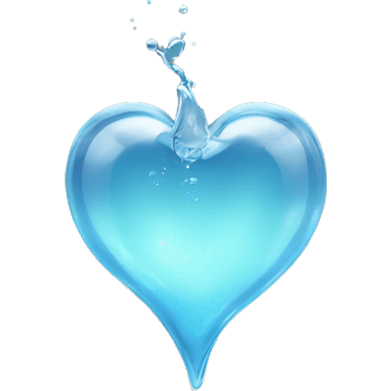 Glass heart with water inside emoji