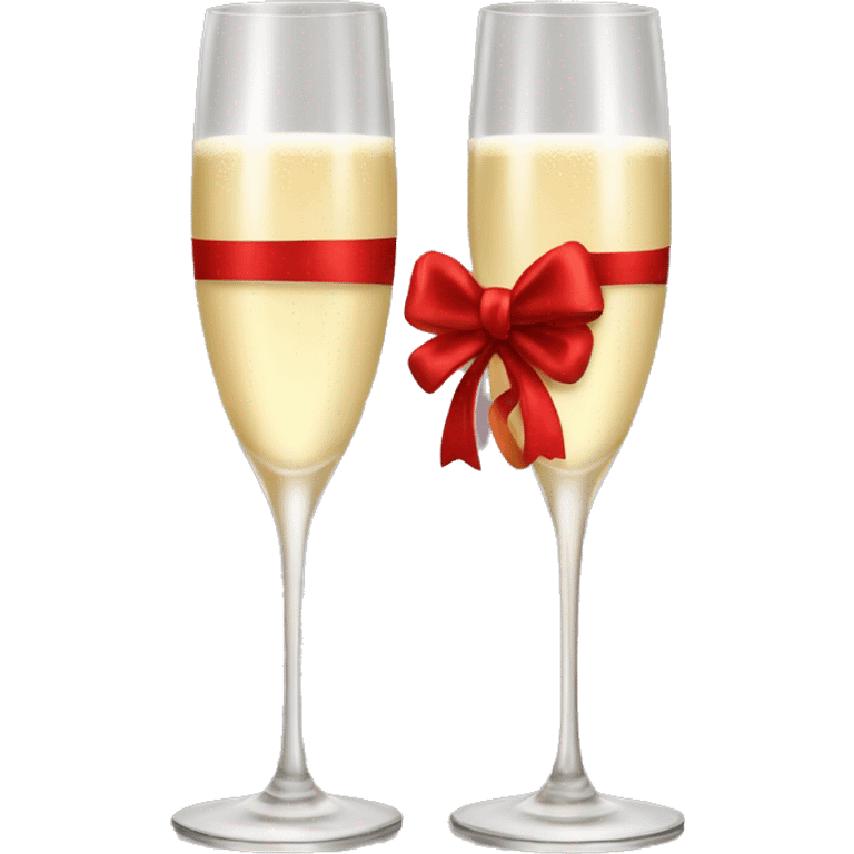 Champagne glass with red bow  emoji